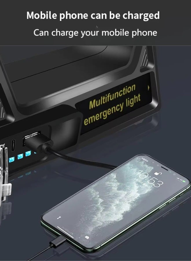 QLIGHT Rechargeable Flashlights Outdoor Handheld, 2,000,000 Lumens Led Spot Light Flashlight with Solar Panels, 9 Modes Waterproof Handheld Flash light for Camping Hiking Outdoor Marine Boating Hunting - Image 2